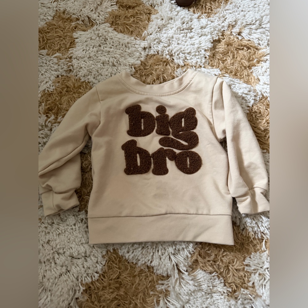 Big bro brown Sweatshirt with Brown Text